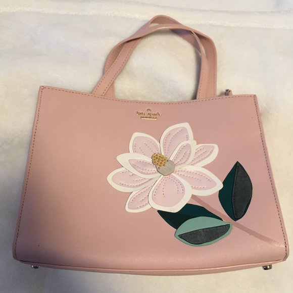 kate spade pink swamped magnolia sam satchel purse crossbody bag nwot - Picture 10 of 16